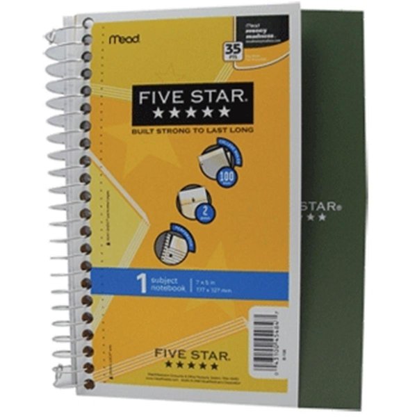 Mead Products Mead Five Star Personal Notebook Asst 7x5 100 Sht College Ruled 45484 Pack Of 12 45484